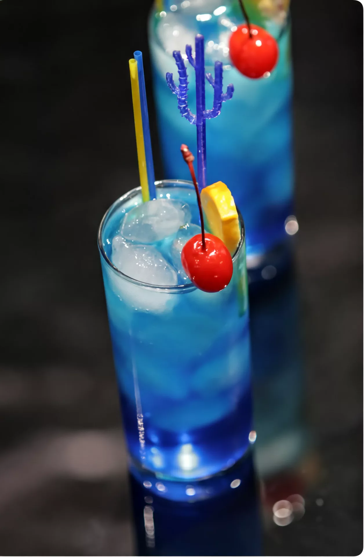 Cocktails bleus servis à Espace WoW